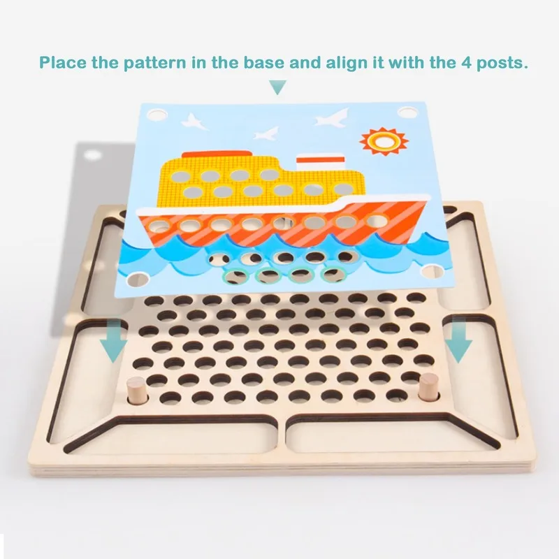 Деревянная игрушка Монтессори развивающая для раннего развития ребенка с