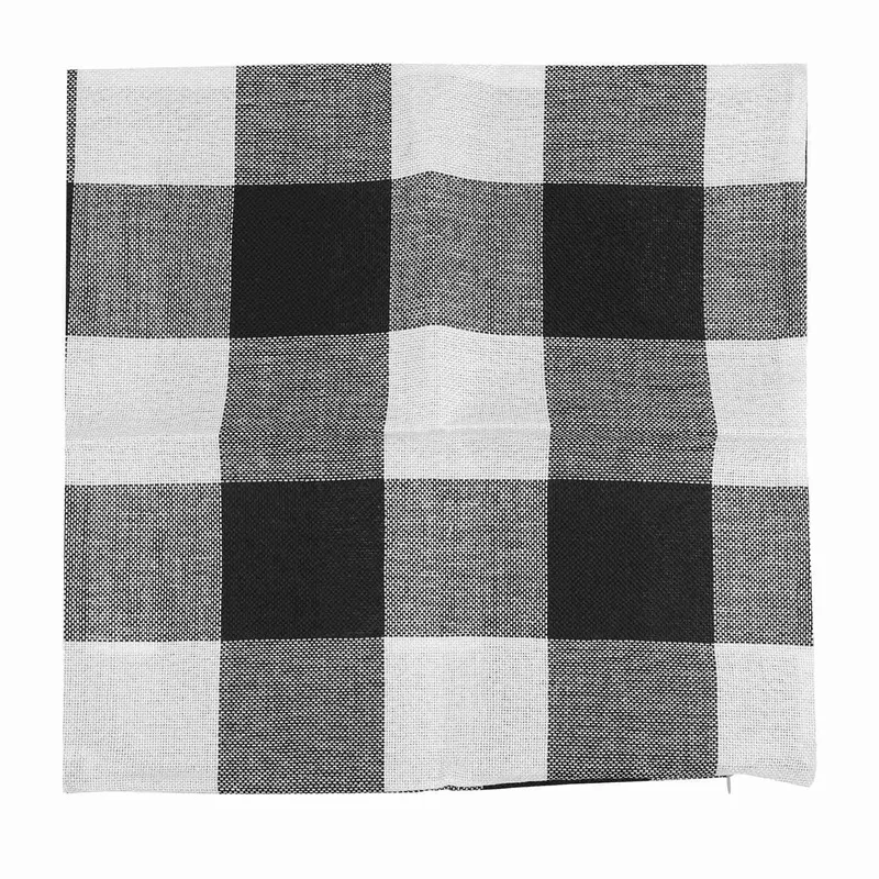 Квадратная наволочка из хлопка и льна в стиле ретро 2 шт. черно-белая с 10 боковыми