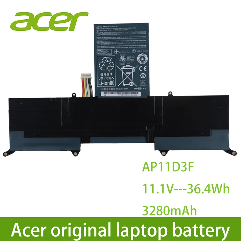Оригинальный acer ноутбук никель кадмиевых аккумуляторов батареи AP11D3F для Aspire S3 951