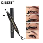 Подводка для глаз 2 в 1, водостойкая, быстросохнущая, двухсторонняя, жидкая подводка для глаз, Косметика для макияжа TSLM1