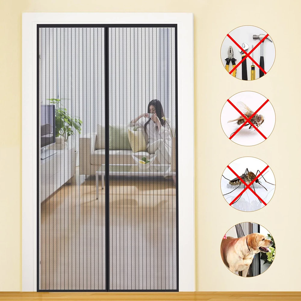 

Fly Screen Door Magnetic Fly Insect Screen Door Screen Mesh Curtain Anti-Mosquito Screens