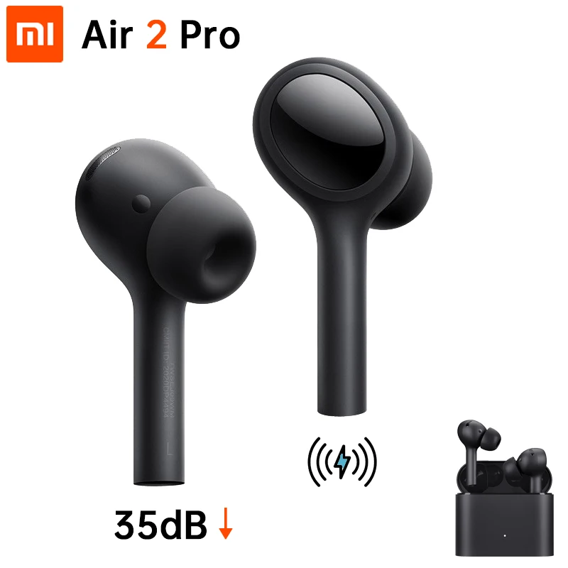 

Original Xiaomi Air 2 Pro ANC 35dB 3-Mic TWS Bluetooth Headset Earphone LHDC V3.0 Low Lag AAC Ceramic Tap Wireless Charging Qi