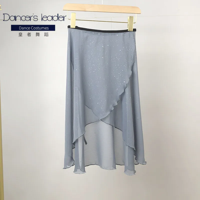 

Юбка для балета, юбка для танцев средней длины, Женская цельная юбка, юбка для взрослых, кружевная шифоновая длинная юбка