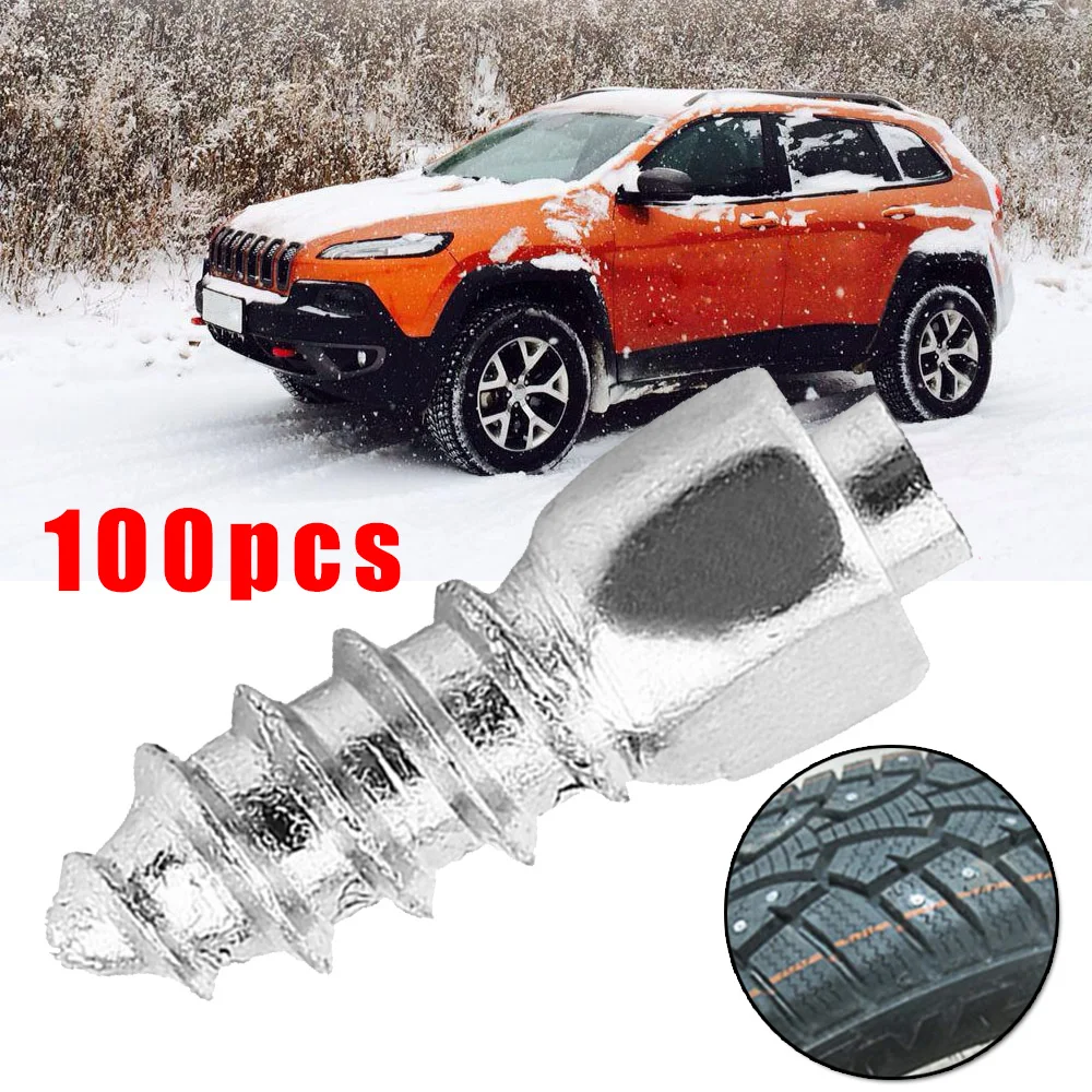 

Silver Tire Stud Snow Spikes Accessories Parts Racing Spikes Trim 100Pcs Exterior In Tire