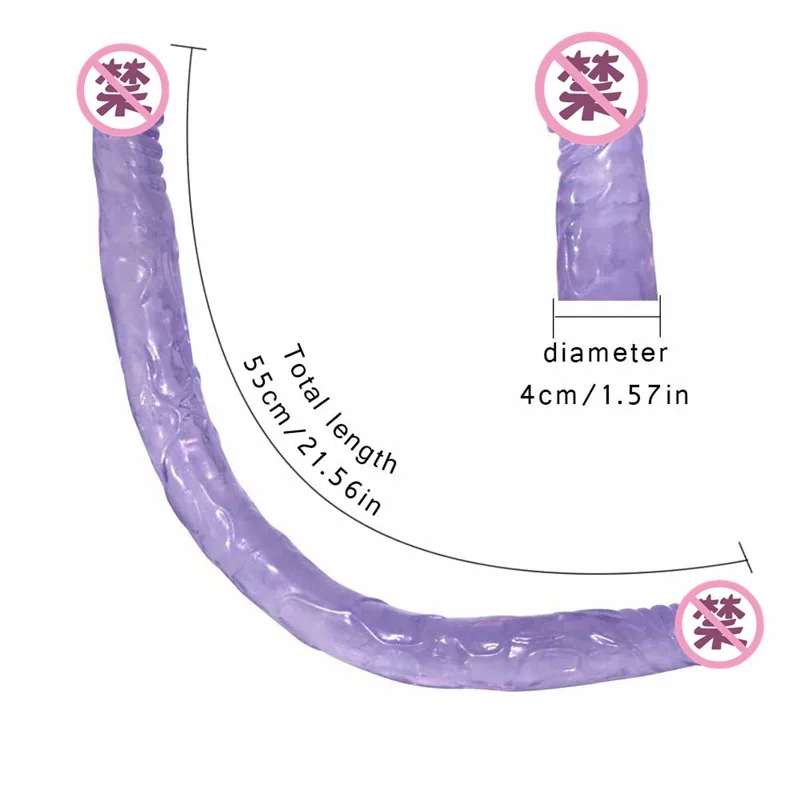 Двойной Дилдо супер длинные 21 5 Дюймов гибкий мягкий пенис утешение вибратор
