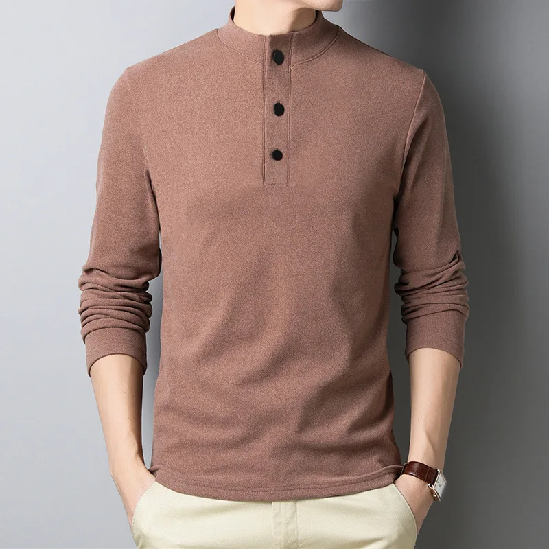 Осенняя синяя двухсторонняя футболка большого размера Мужская теплая