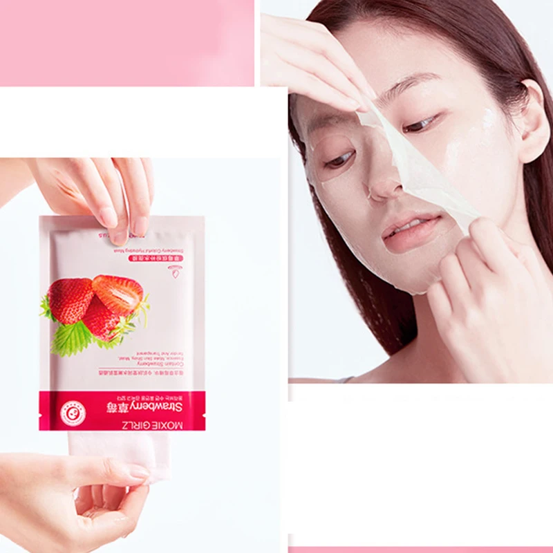 1Pcs Natural Fruit Plant Moisturizing Hydrating Oil Control Brightening Sheet Face Mask Shrink Pores Skin Care Beauty Cosmetics - купить по