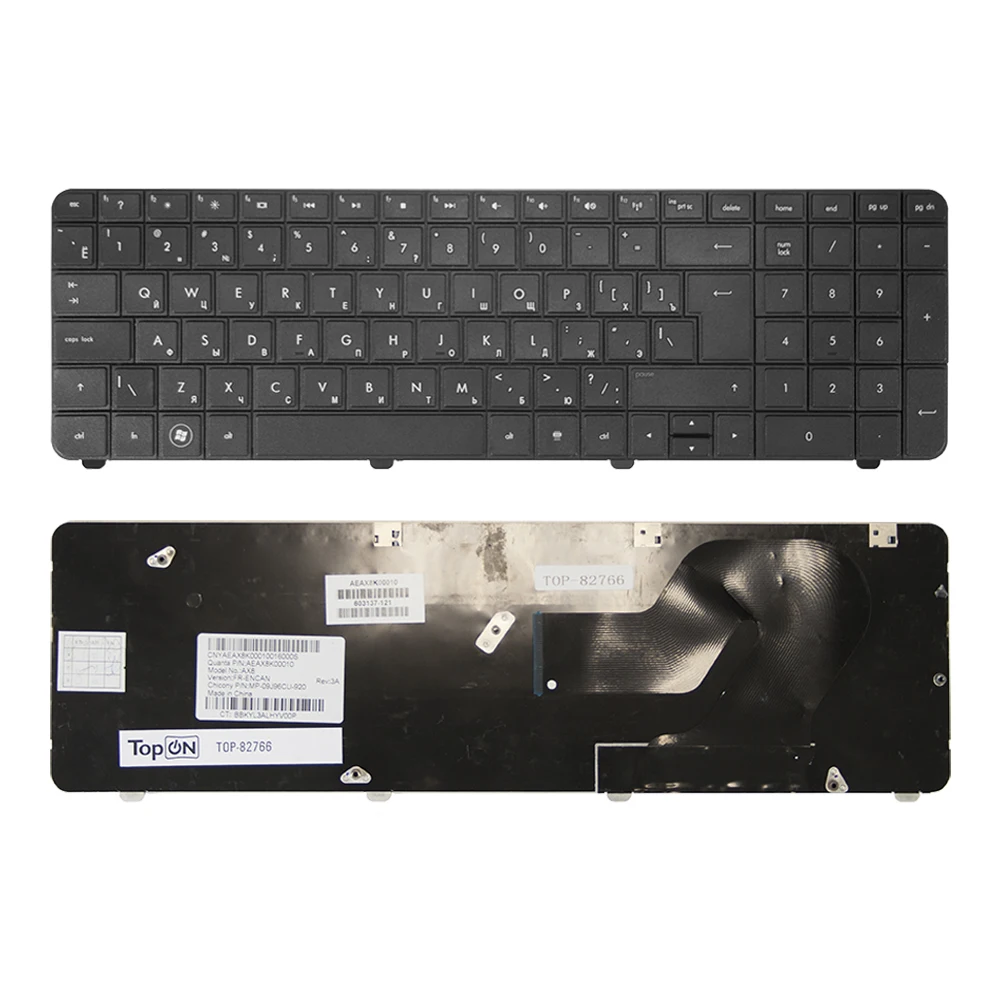 Клавиатура для ноутбука HP Pavilion G72 Compaq Presario CQ72 Series. Г образный Enter. Черная без рамки.