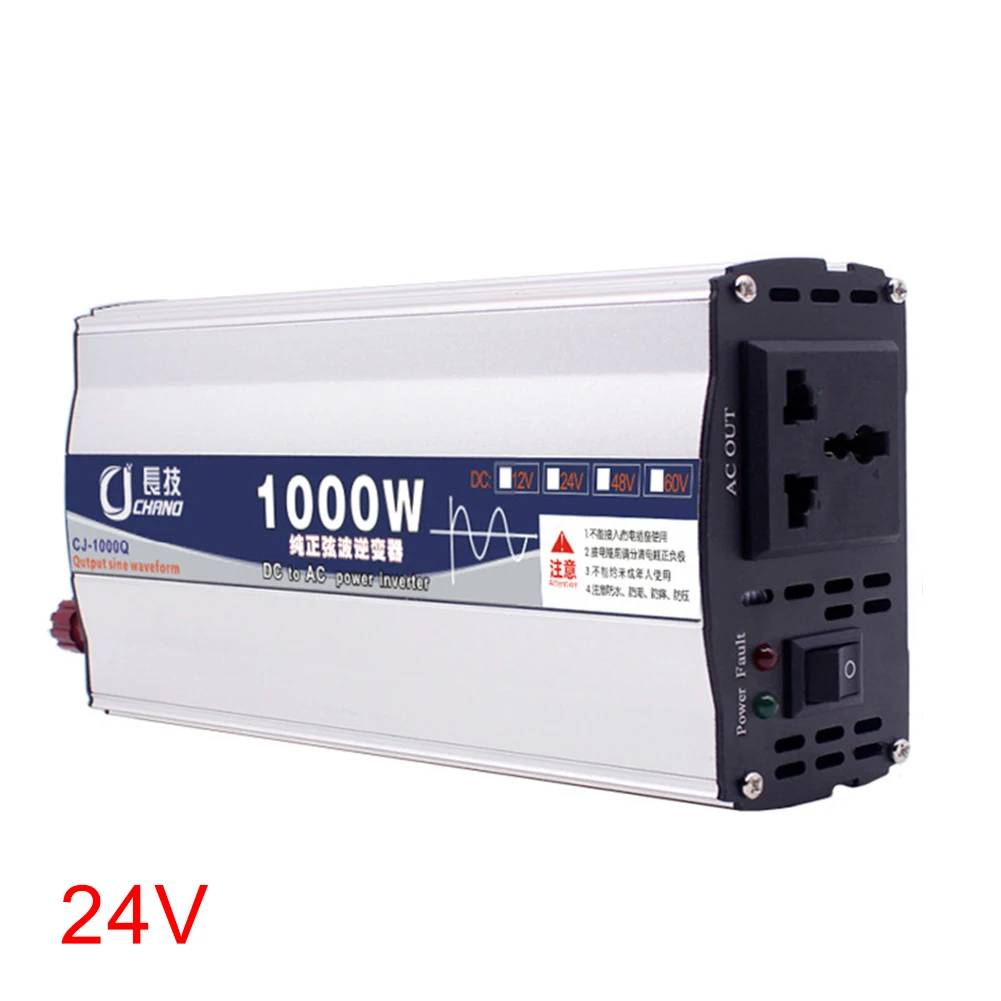 

600W 1000W Pure Sine Wave Practical Transformer Adapter 12V 24V To 220V Home Use LED Display Power Inverter Supply Converter Car