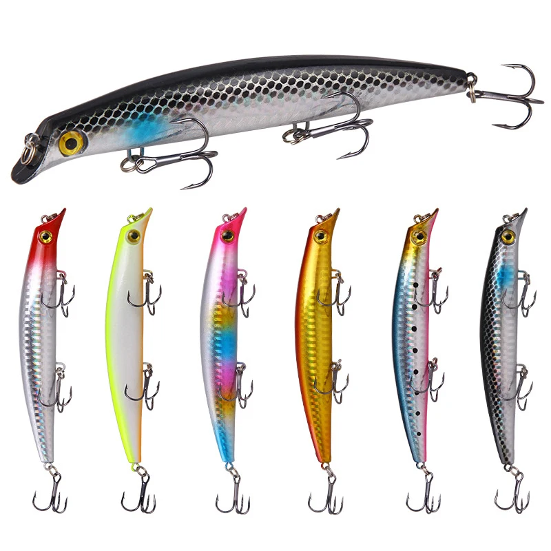 1PC Minnow Fishing Lures 12.5cm 14g Popper Bait Hard Artificial Bait Topwater Jigbait Wobblers pike perch Fishing Tackle