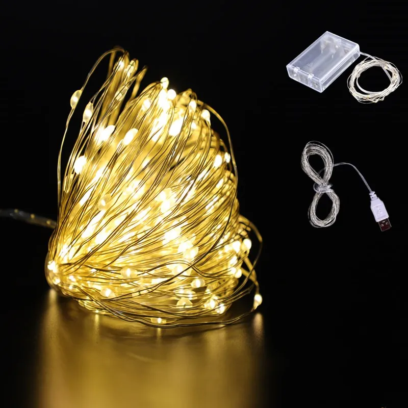 Гирлянда светодиодная для свадьбы и Рождества 2/3/5/10 м с медным проводом