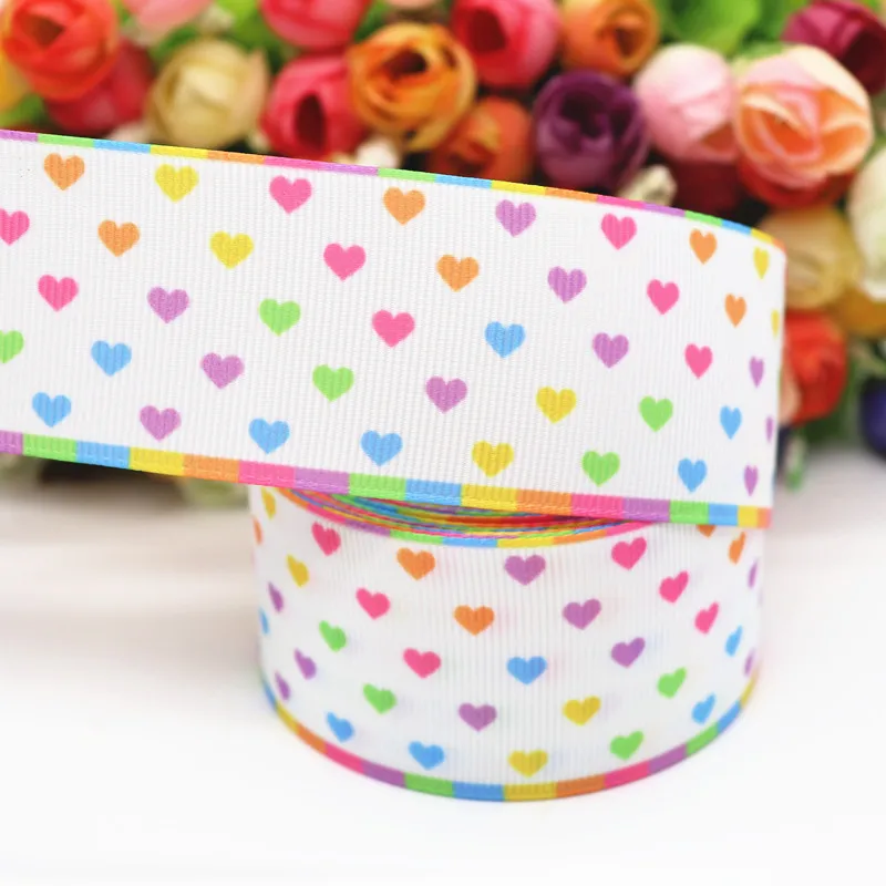 10 Yards 1.5'' 38MM Peach Heart Printed Grosgrain Ribbons For Hair Bows DIY Handmade Materials Y19091204 | Дом и сад