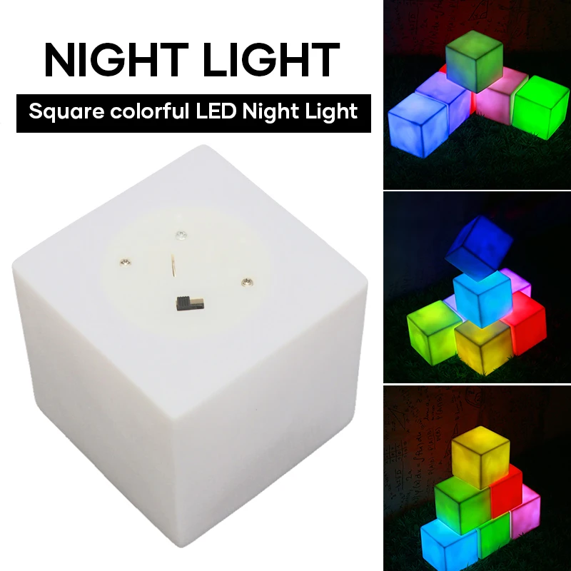 

LED Light Cubes 6cm RGB Colorful Cool Cosmic Cubes Lights Mood Lamp Beside Desk Night Light for Kids --M25