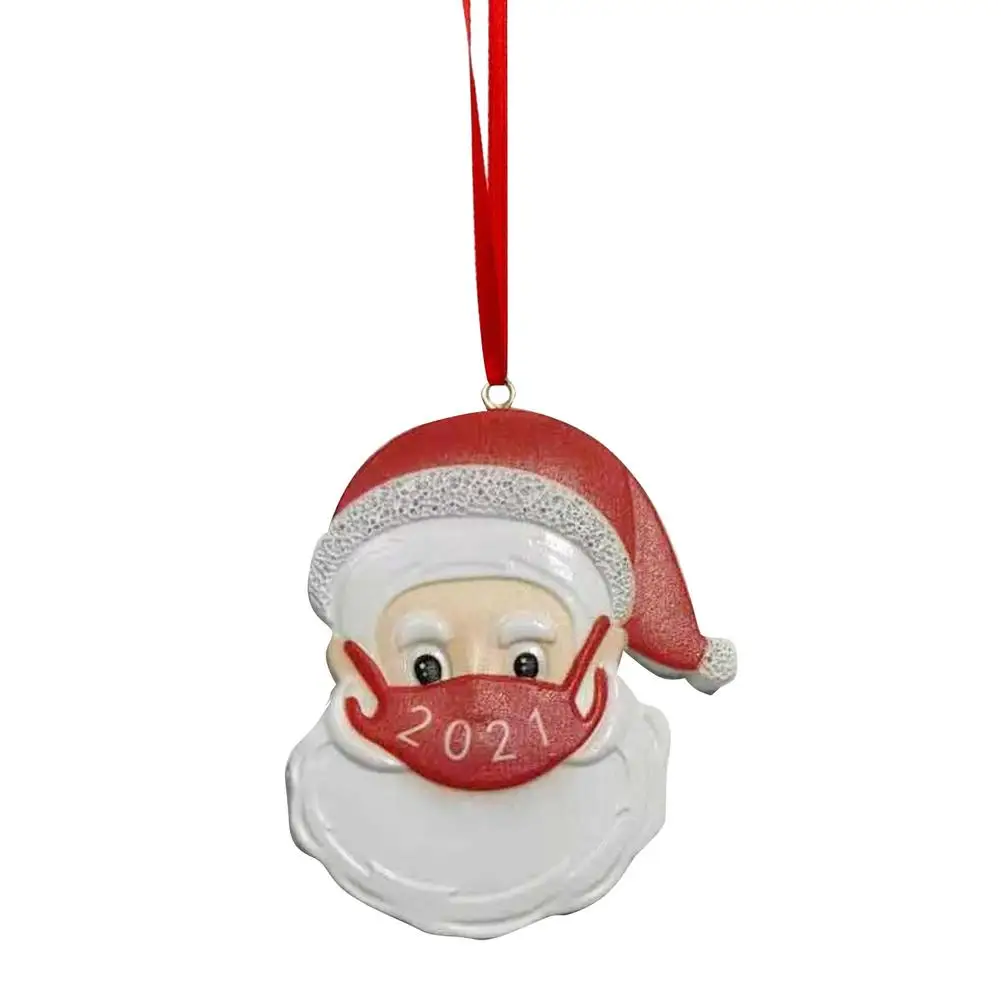 

3D Personalized Santa Claus Mouth-muffle Christmas Ornaments Christmas Trees Resin Pendant Home Holiday Party Decor