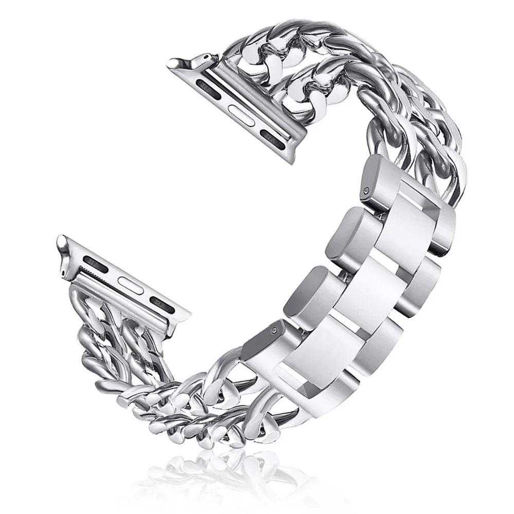 Браслет из нержавеющей стали ремешок для наручных часов Apple Watch Series 5 4 3 2 1 на