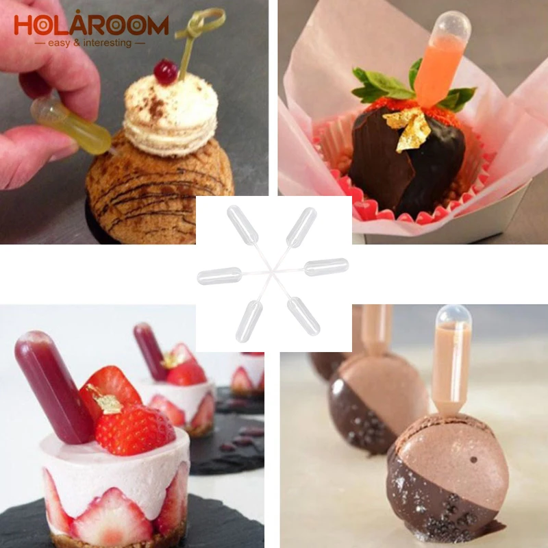 50 шт./лот 4 мл прозрачный сок соус пипетки в виде мороженого Кремово-пластиковый