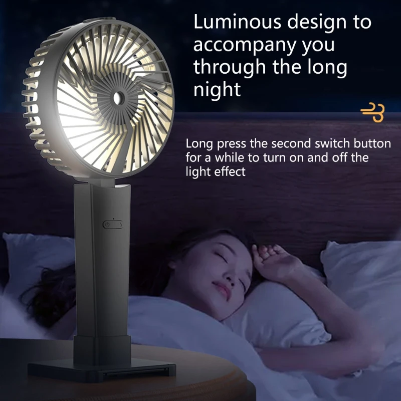 Портативный портативный вентилятор с светодиодный &amp распыления воды