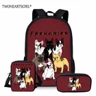 Школьный рюкзак twoheart sgirl для мальчиков и девочек, ранцы для учебников с 3D дизайном, красныйсерыйрозовый, 3 в 1