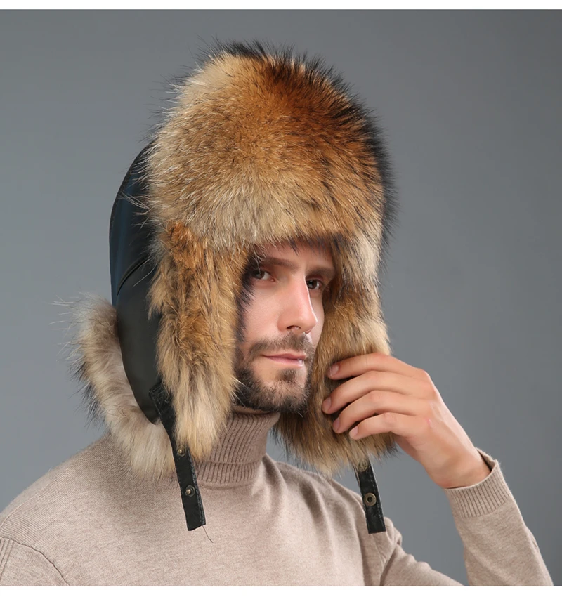 2019 Fox Fur Hat Woman Winter Bomber Hat Ear Protection Tassel Korean Version Warm Raccoon Fur Hat