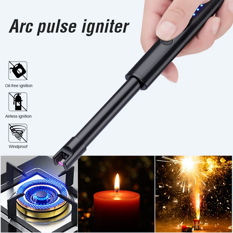 

BBQ Candle Lighter USB Electric Rechargeable Long Kitchen Gas Stove Lighter Windproof Plasma Arc Flameless Lighters Outdoor
