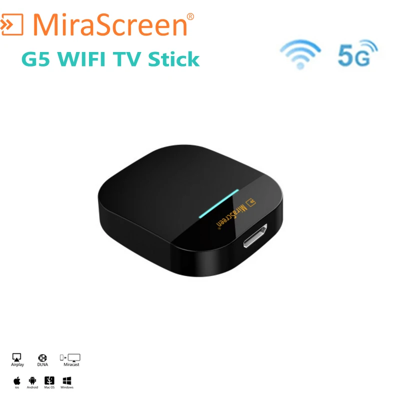 MiraScreen G5 PLUS 2.4G&5.8G WiFi TV Stick anycast Miracast ios Android TV Dongle Receiver anycast DLNA Airplay 5G TV Stick
MiraScreen G5 PLUS 2.4G&5.8G WiFi TV Stick anycast Miracast ios Android TV Dongle Receiver anycast DLNA Airplay 5G TV Stick