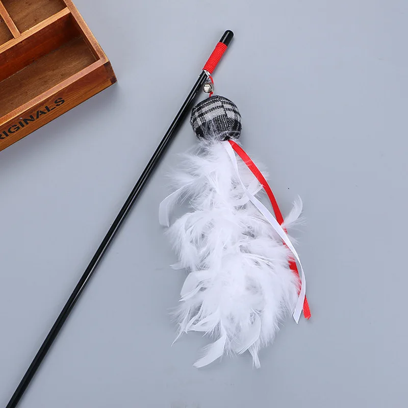 Игрушка для кошек забавный шарик из кроличьей шерсти палочка индейка