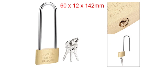 60mm Long Shackle Uxcell 1-2 шт Латунные Навесные Замки с одинаковым ключом 30 мм 40 мм 50 мм 60 мм широкая матовая отделка Длинная Дужка - Цвет: 60mm Long Shackle