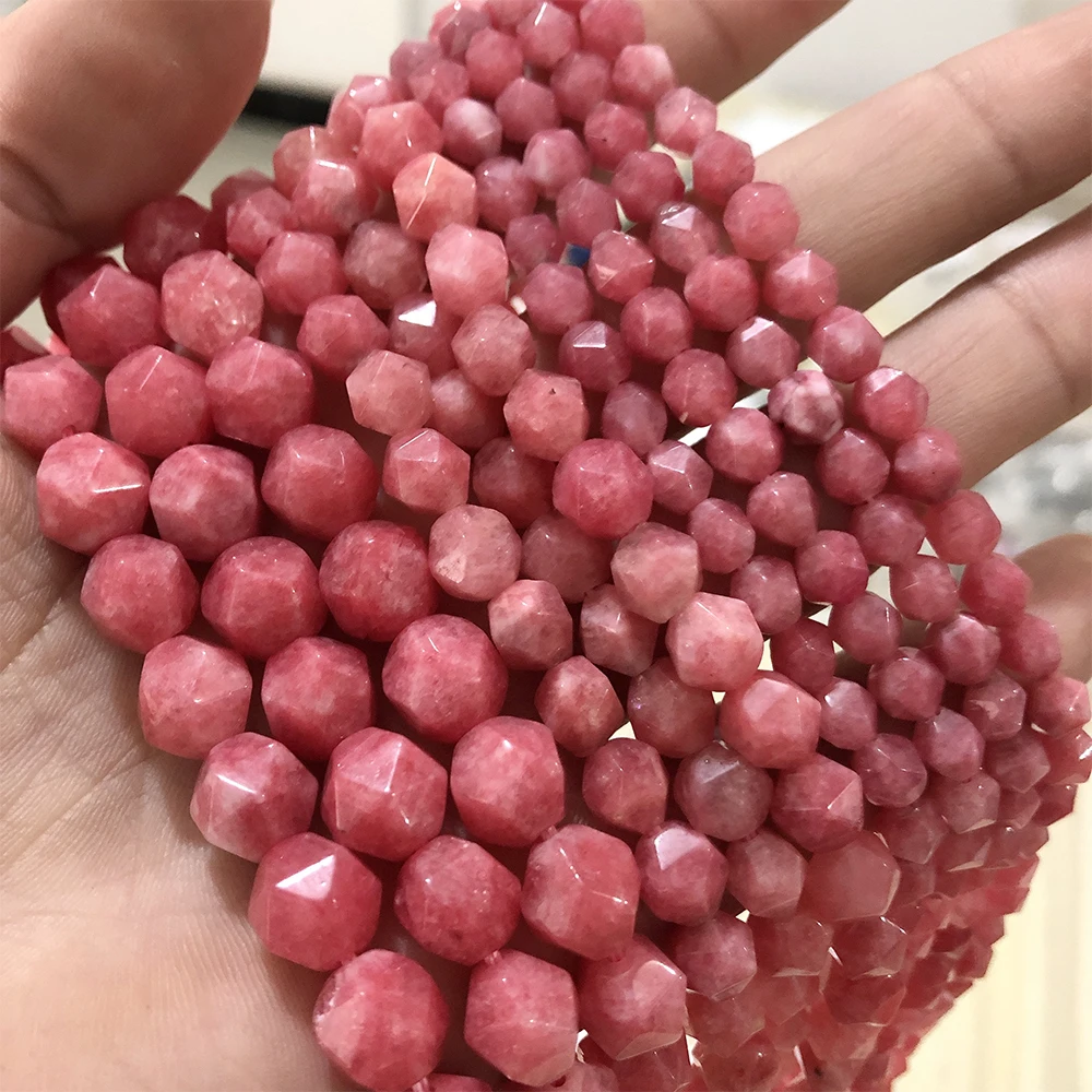 

Natural Faceted Rhodonite Stone 6/8/10mm Round Loose Spacer Beads 15inch/strand Pick Size DIY Bracelet Necklace Jewelry making