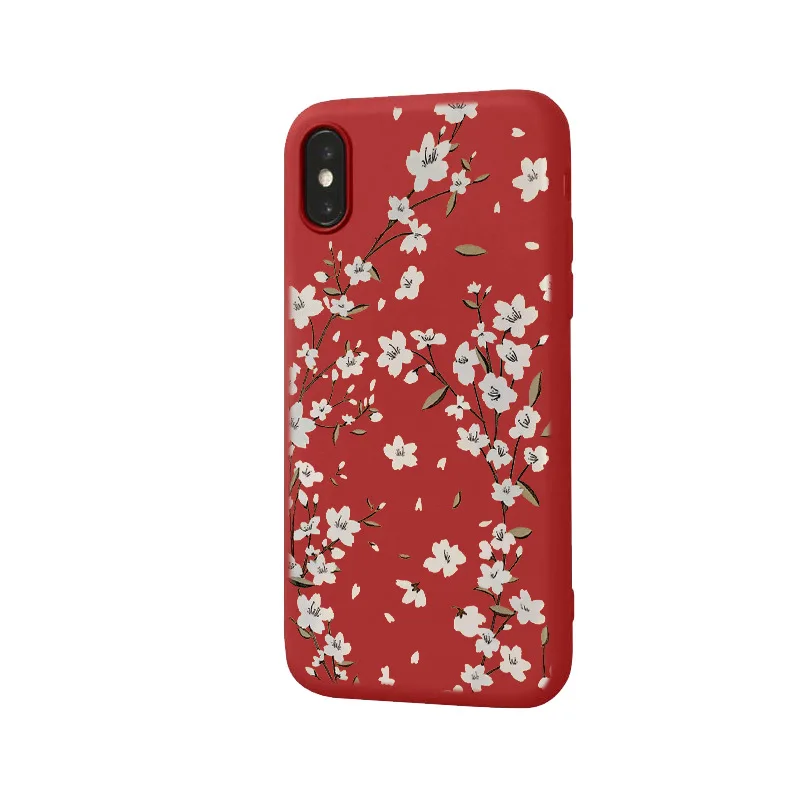 

Cherry Blossoms Flower Phone Case For iPhone 11 12 Pro Max Mini Back for iPhone X XR XS MAX 7 8 6 S Plus 5 SE 2020 Soft TPU Capa
