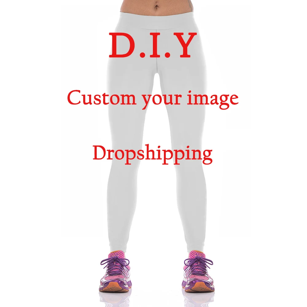 OGKB DIY Customize Women Soft Legging Personality 3D Print Leggings Elastic Fitness Slim Design Fun Trousers DropShipping