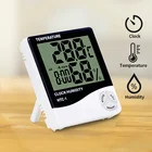 Цифровой измеритель температуры и влажности с ЖК-дисплеем, домашняя метеостанция с часами HTC-1HTC-2