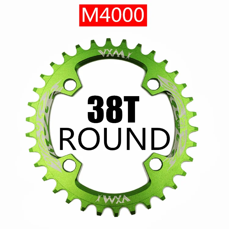 Green 38T Round VXM Велосипедная кривошипная и цепная цепь VXM 96BCD 32 T/34 T/36 T/38 T круглая узкая широкая цепь MTB дорожный велосипед шатун бензопилы запчасти для велосипеда - Цвет: Green 38T Round VXM