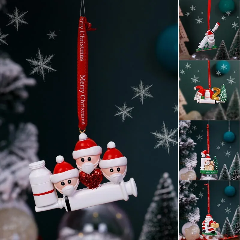 

Christmas Hanging Ornament Hand Painted Resin Crafts DIY Christmas Tree Pendant Creative Xmas Party Decoration _WK