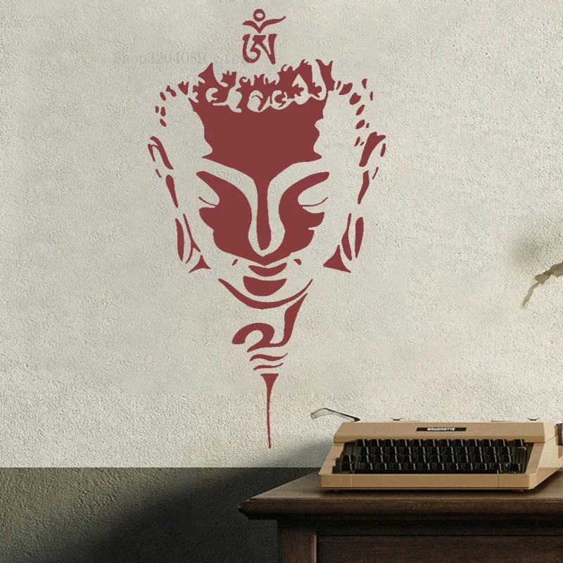 Creative Buddha Head Face Buddhism Wall Sticker Vinyl Religion Home Decor Bedroom Decal Art Self-adhesive Murals CN109 | Дом и сад