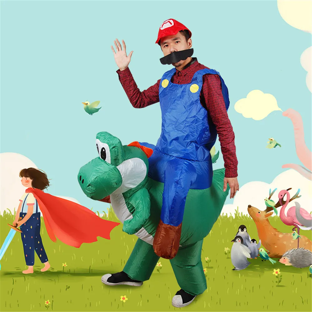 Надувной костюм Супер Марио Bros Luigi Brothers сантехник костюмы для взрослых мужчин и