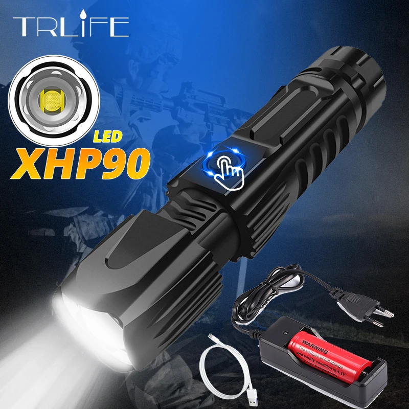 Xlamp XHP90 самый мощный фонарь XHP70 тактический XHP50 USB зум фонарик Охота использовать