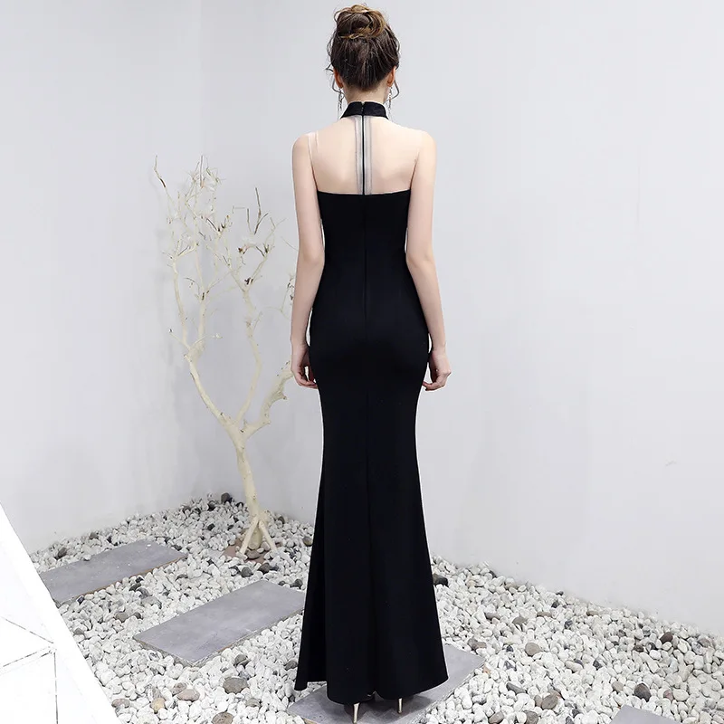 Глубокий v образный вырез на шее сексуальный Cheongsam вечернее китайское платье