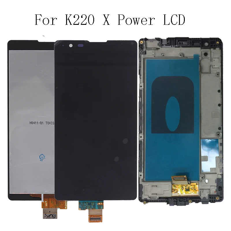 Оригинальный сенсорный экран для LG X power K220 K220DS F750K F750K LS755 X3 K210 US610 K450, дигитайзер с рамкой, комплект для ремонта