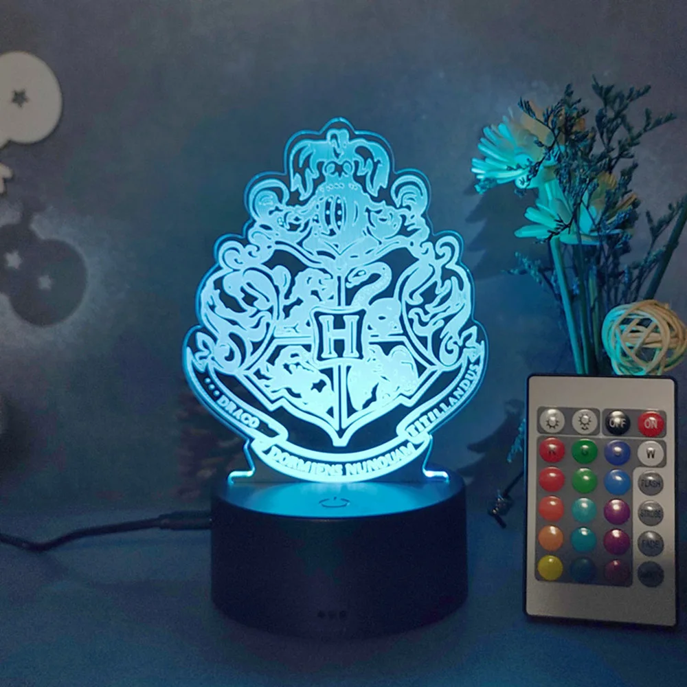 

3D креативный акриловый светильник направляющая пластина Персонализированная серия Гарри USB цветной пульт дистанционного управления Сенсо...