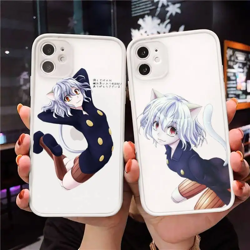 

Neferpitou Alluka hxh anime Phone Case For iPhone 12 11 Mini Pro XR XS Max 7 8 Plus X Matte transparent White Cover
