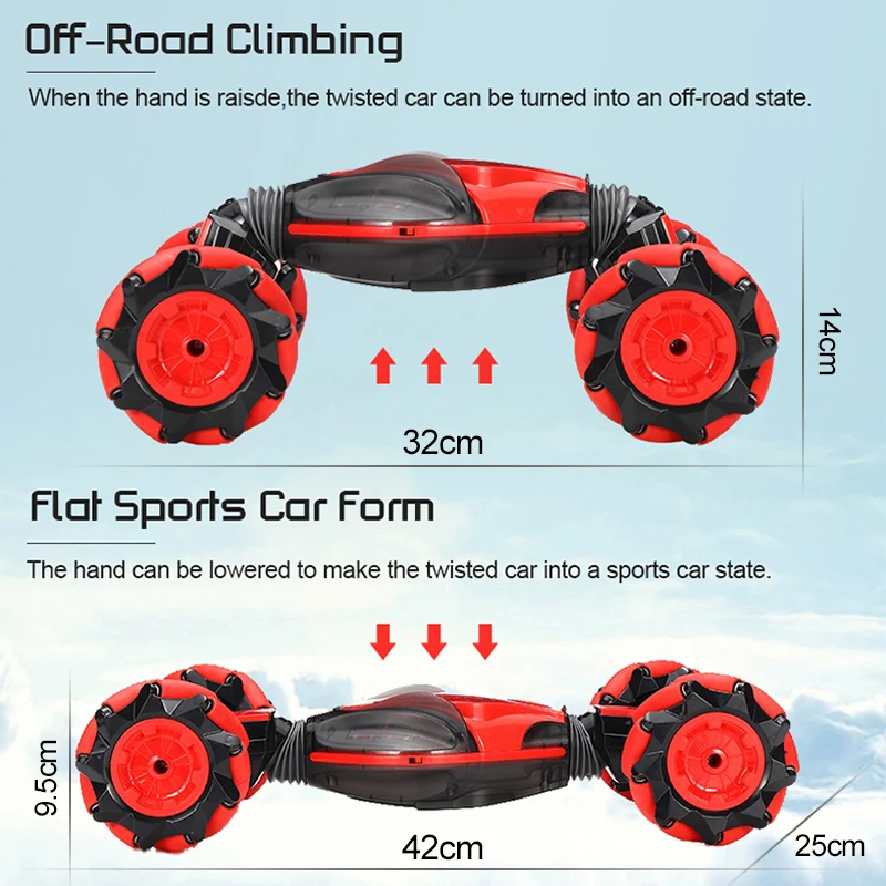 

RC Rotatable Stunt Gesture Sensing Twisting Off-Road Vehicle Light Music Radio Controlled Driving Car Kids Intelligent Toy Set