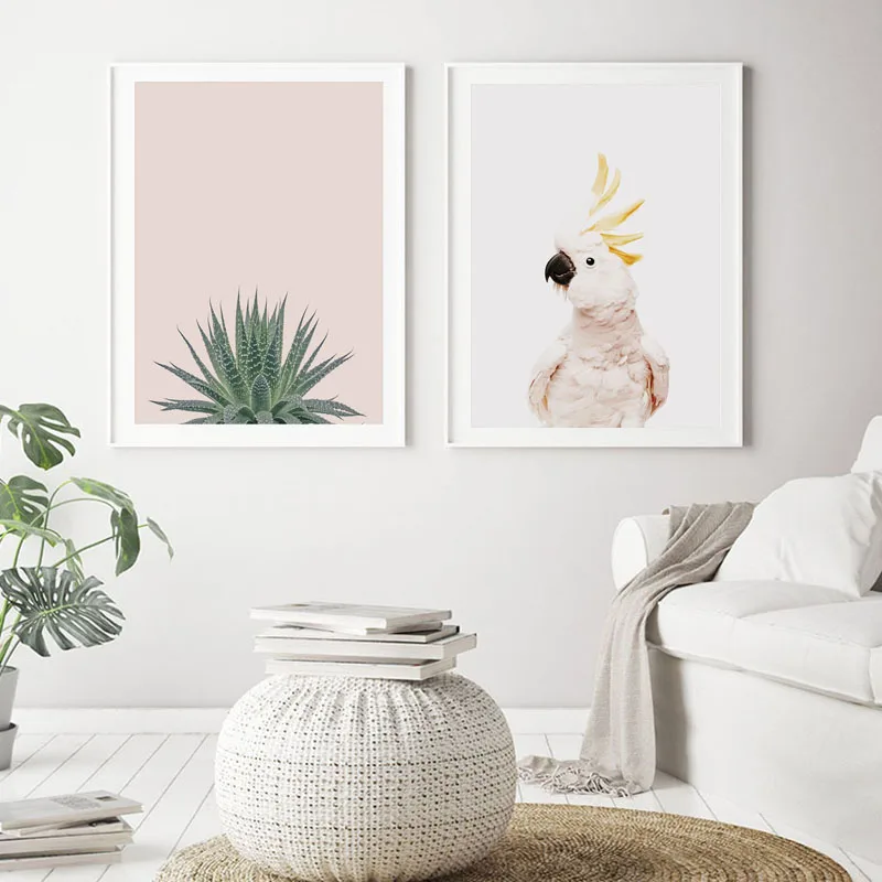 Постер с тропическими листьями зеленые настенные художественные изображения