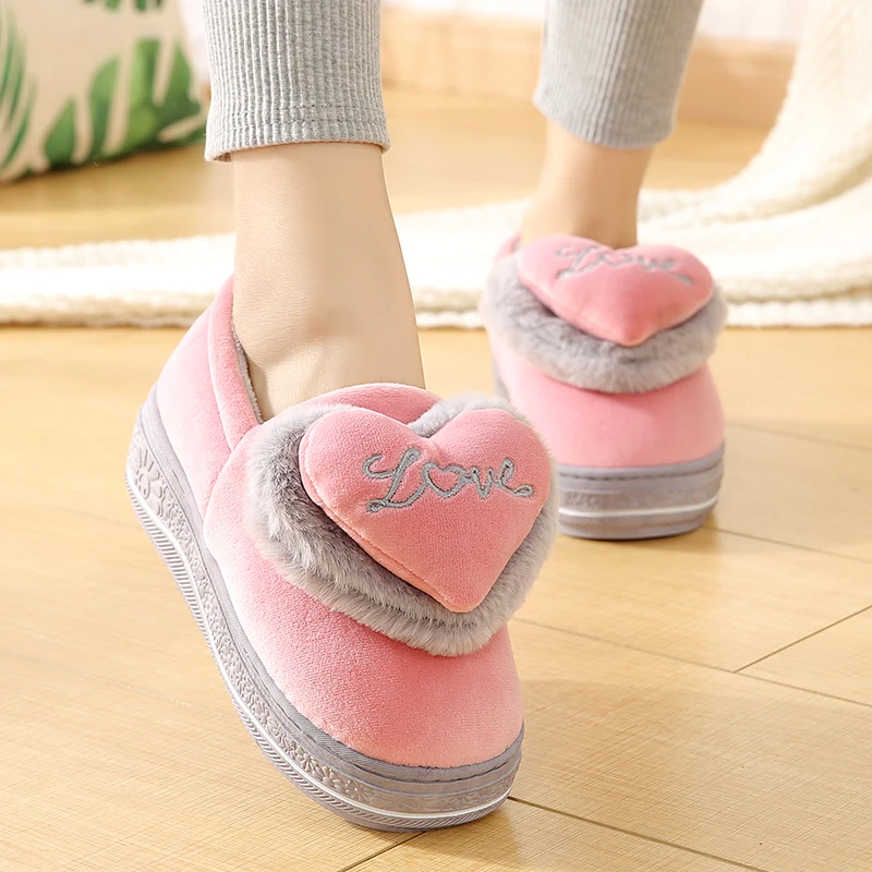Новинка зимние женские плюшевые тапочки теплые Нескользящие хлопковые на
