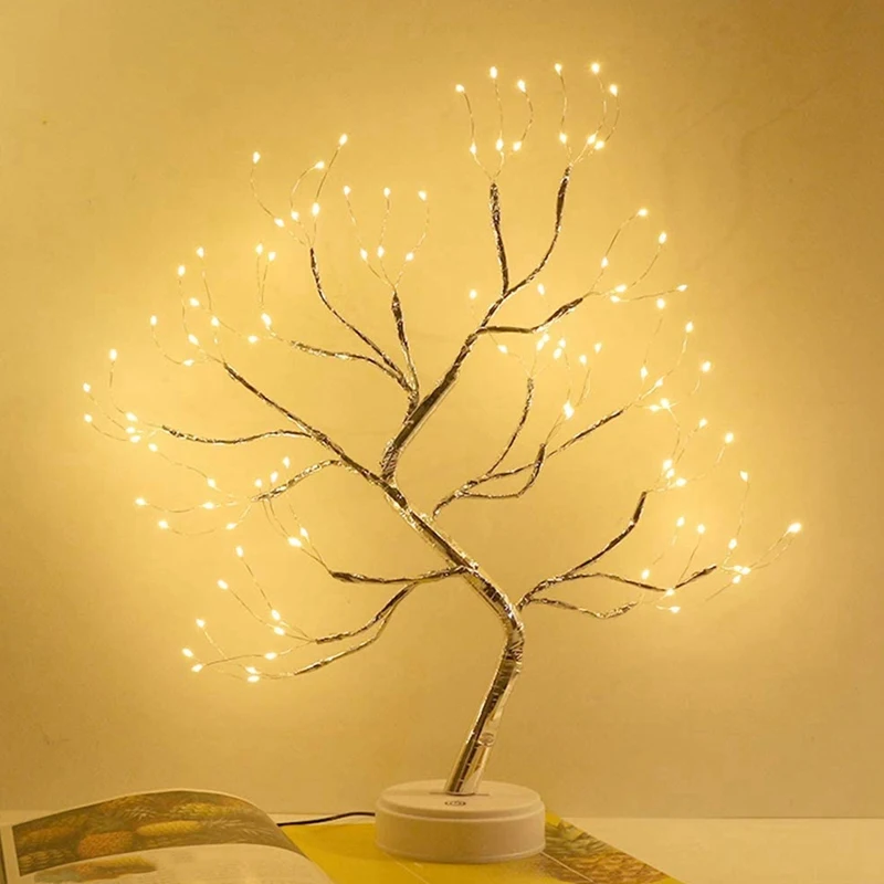 

Tabletop Bonsai Tree Light with 108 LED Copper Wire String Lights, Battery/USB Operated