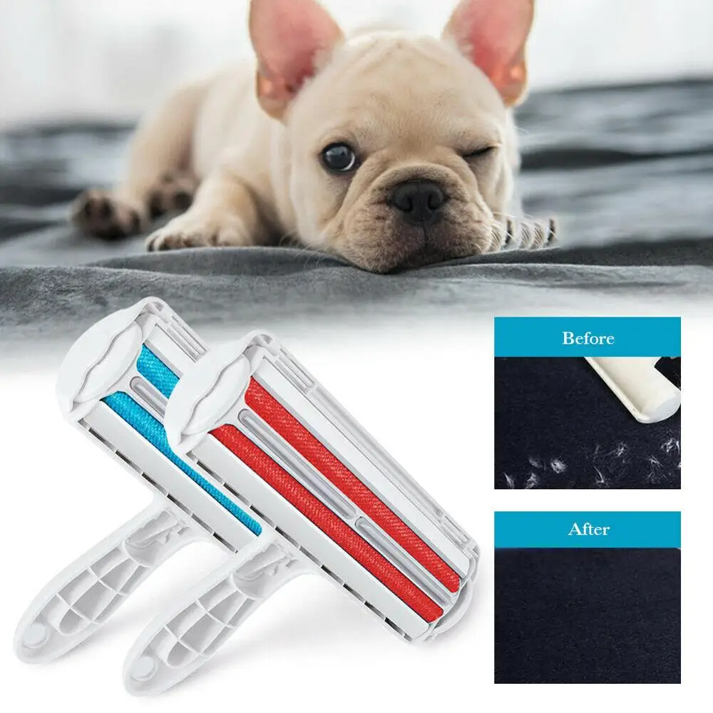 

Reusable Pet Hair Remover Roller Two-way Roller Lint Sticking Removing Dog Cat Hair Furniture Carpets Clothing Automatic Clean