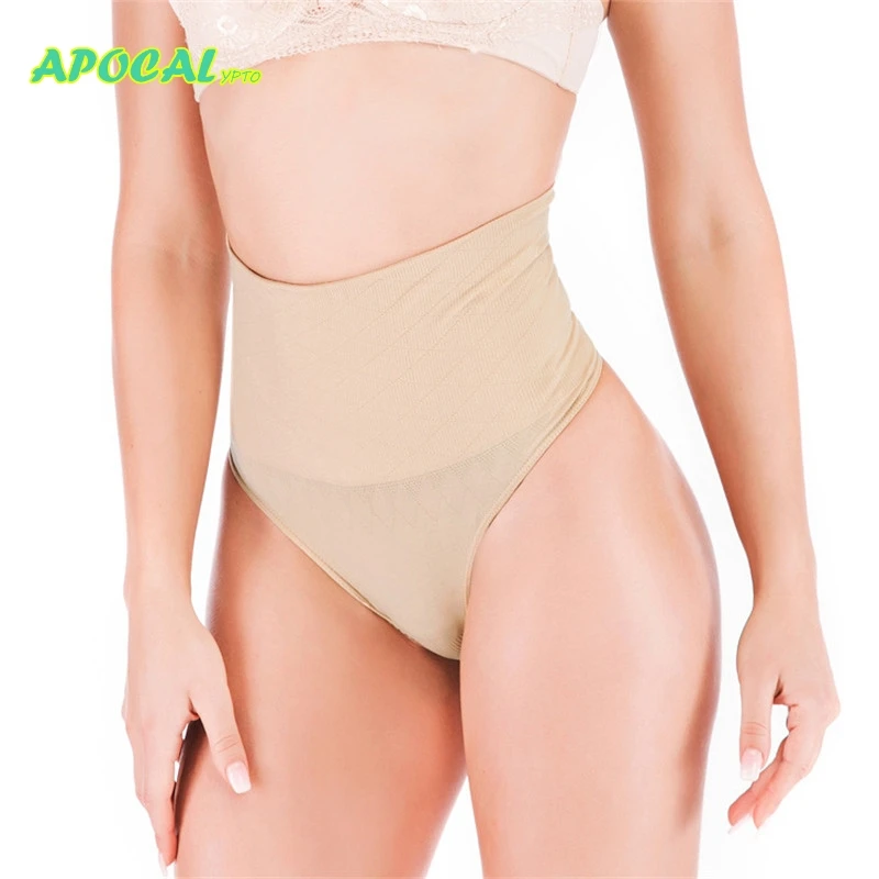 Женские трусики с высокой талией черные бежевые Бесшовные корректирующие G String