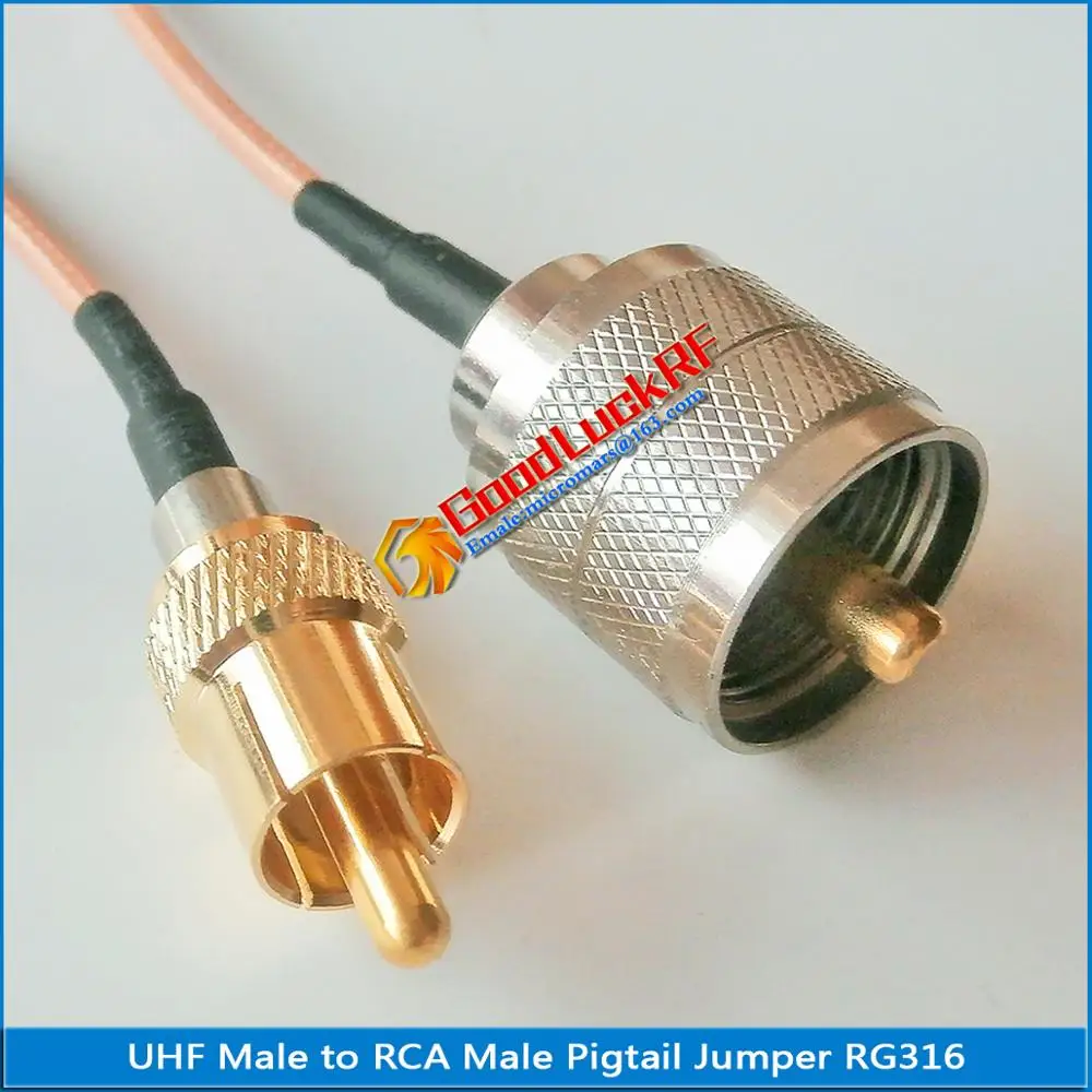 1 шт. высококачественный PL259 SO239 UHF штекер-RCA штекер - RCA RF Разъем Pigtail Jumper RG316