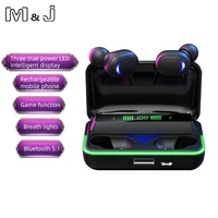 mj e10s tws gaming earphones stereo wireless 5 1 bluetooth headphones touch control noise cancelling sports waterproof headset