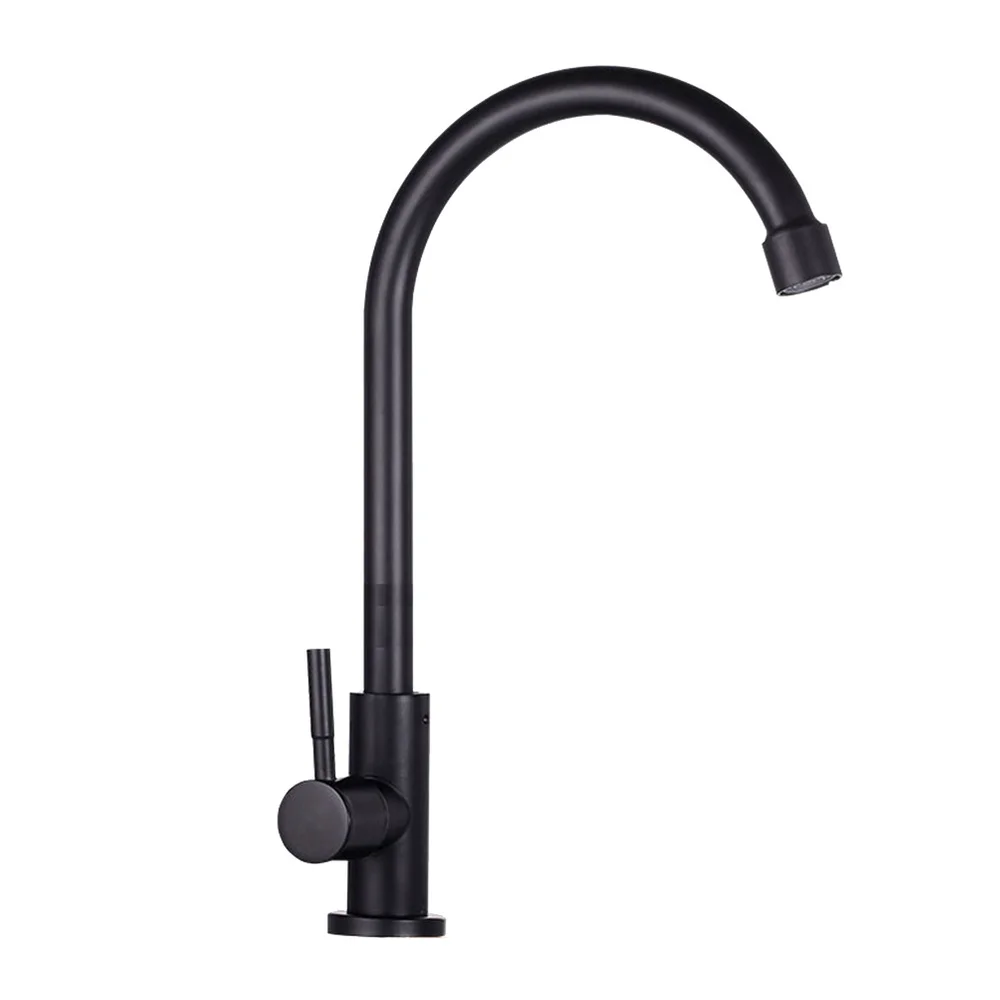 

Water Sink Kitchen Rotatable Cold Tap Single Outdoor Laundry Black Handle Steel Modern Stainless Supply Home Bathroom Outlet