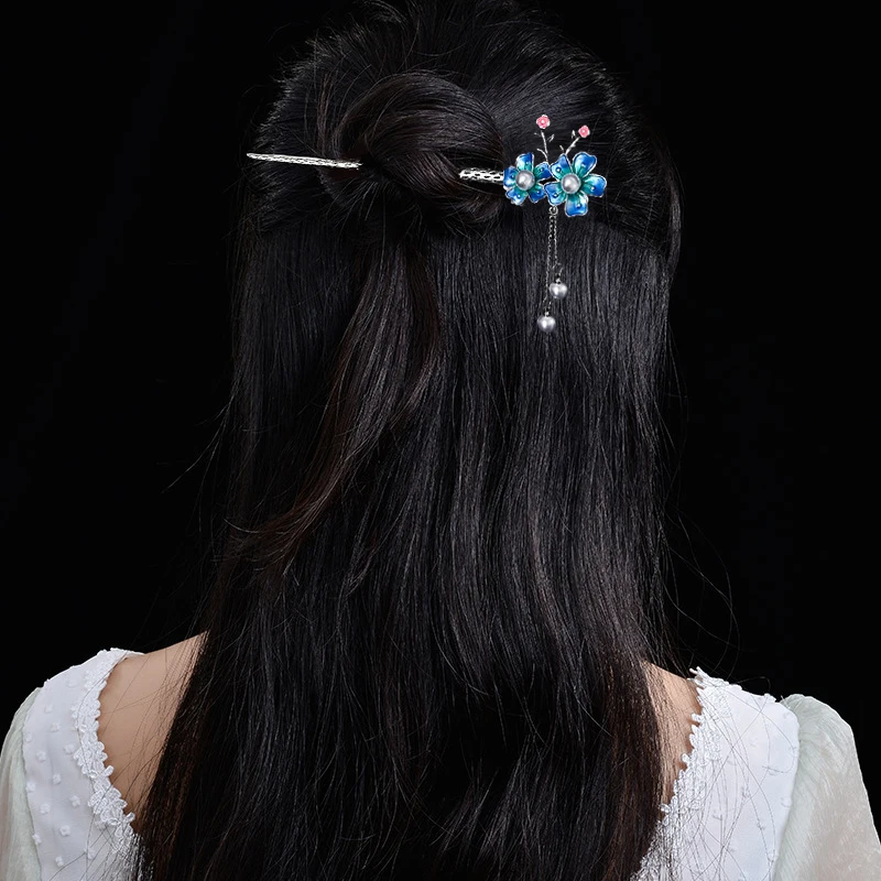 Заколки для волос Morkopela гинкго с эмалью свадебные шпильки свадебной прически